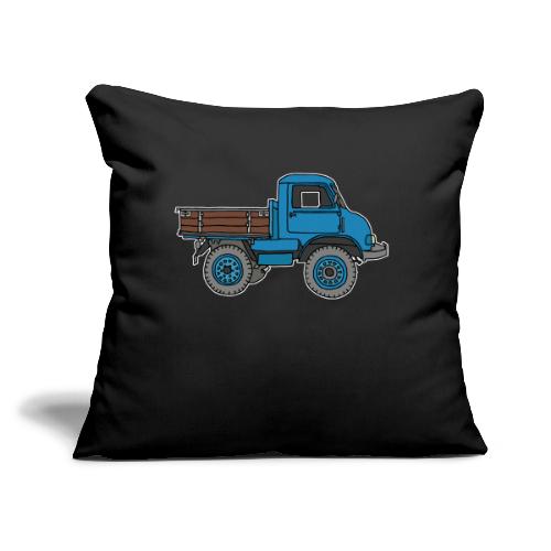 Blue off-road truck - Throw Pillow Cover 17.5” x 17.5”