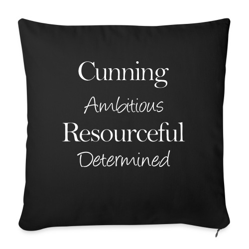 cunning ambitious resourceful determined white fon - Throw Pillow Cover 17.5” x 17.5”