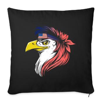 America - Throw Pillow Cover 17.5” x 17.5” - black - Front