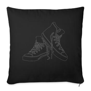 Trainers Sneaker white - Throw Pillow Cover 17.5” x 17.5” - black - Front