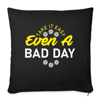take it easy - Throw Pillow Cover 17.5” x 17.5” - black - Front