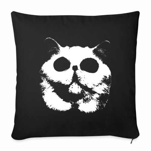 Cool Creepy Zombie Monster Halloween Cat Costume - Throw Pillow Cover 17.5” x 17.5”