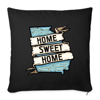 Georgia Home Sweet Home Vintage Rustic Chic - Throw Pillow Cover 17.5” x 17.5” - black - Front