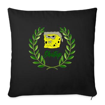 stop - Throw Pillow Cover 17.5” x 17.5” - black - Front
