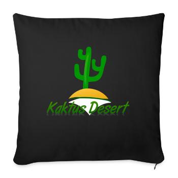 desert - Throw Pillow Cover 17.5” x 17.5” - black - Front