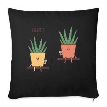 Aloe green - Throw Pillow Cover 17.5” x 17.5” - black - Front