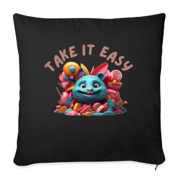 Take it easy - Throw Pillow Cover 17.5” x 17.5” - black - Front