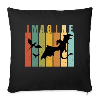 Imagine Fantasy Beasts - Dragons - Throw Pillow Cover 17.5” x 17.5” - black - Front