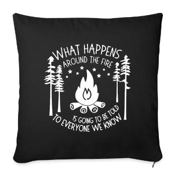 Fire Spirit Survival Quote Design - Throw Pillow Cover 17.5” x 17.5” - black - Front