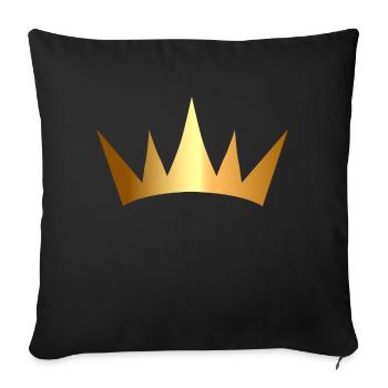 VIP Monarch golden royal crown King gold cool art - Throw Pillow Cover 17.5” x 17.5” - black - Front
