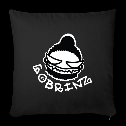 Gobrinz White Logo - Throw Pillow Cover 17.5” x 17.5”