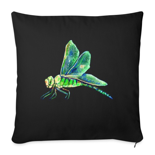 green dragonfly - Throw Pillow Cover 17.5” x 17.5”