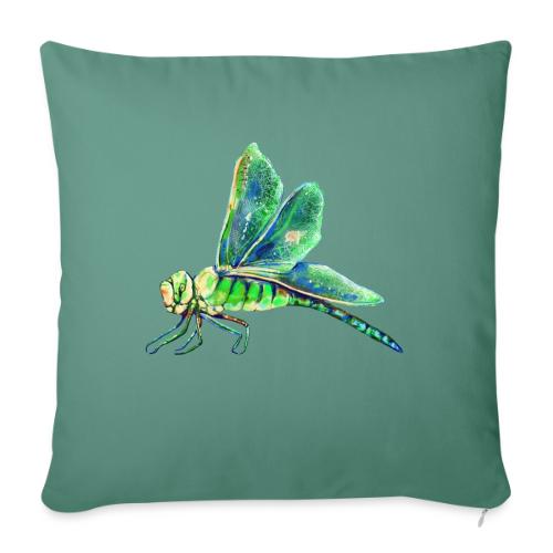 green dragonfly - Throw Pillow Cover 17.5” x 17.5”