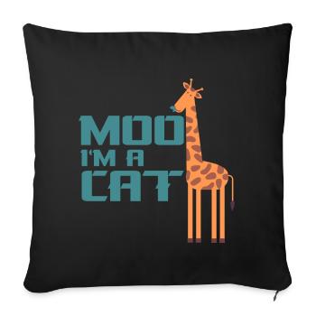 Giraffe - Throw Pillow Cover 17.5” x 17.5” - black - Front