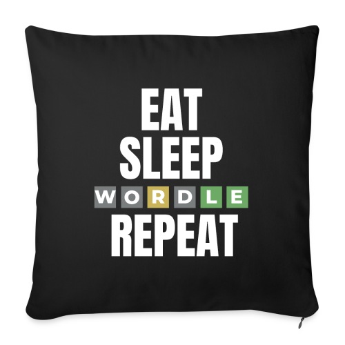 Eat Sleep WORDLE Repeat - Throw Pillow Cover 17.5” x 17.5”