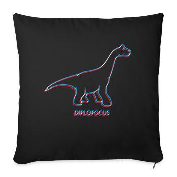Diplofocus - Throw Pillow Cover 17.5” x 17.5” - black - Front