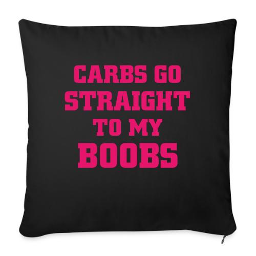 boobs text - Throw Pillow Cover 17.5” x 17.5”