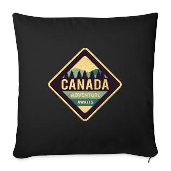 Canada - Throw Pillow Cover 17.5” x 17.5” - black - Front