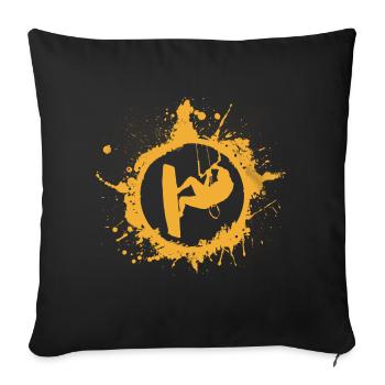 kite kitesurfing kitesurfing gift - Throw Pillow Cover 17.5” x 17.5” - black - Front