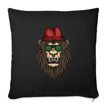 Lion Rasta - Housse de coussin décorative - noir - Devant