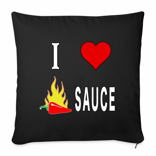 I Love Spicy Habanero Pepper Chicken Wings Sauce. - Throw Pillow Cover 17.5” x 17.5”