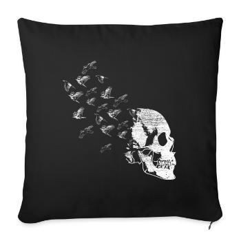 Raven odin birds - Throw Pillow Cover 17.5” x 17.5” - black - Front