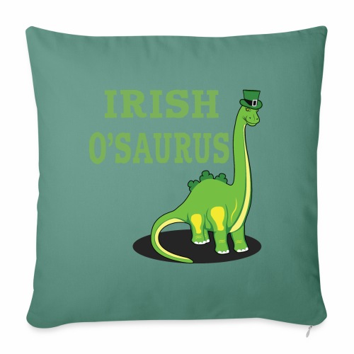 St Patrick's Day Irish Dinosaur St Paddys Shamrock - Throw Pillow Cover 17.5” x 17.5”