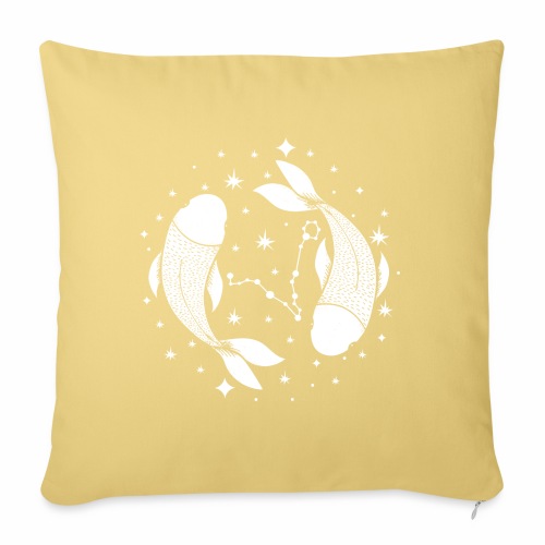 Zodiac sign Pisces Soulful Pisces February March - Throw Pillow Cover 17.5” x 17.5”
