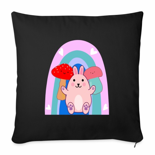 Easter Bunny Rabbit Mushroom Kawaii Anime LGBTQ - Throw Pillow Cover 17.5” x 17.5”