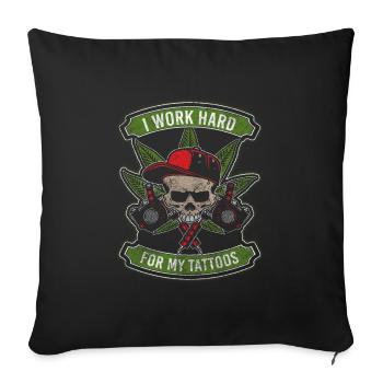 Tattoos Tattoos Ink Art - Throw Pillow Cover 17.5” x 17.5” - black - Front
