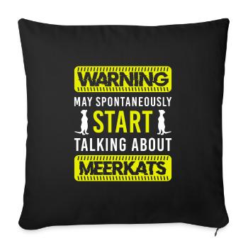 Zoo Cute Suricates - Throw Pillow Cover 17.5” x 17.5” - black - Front