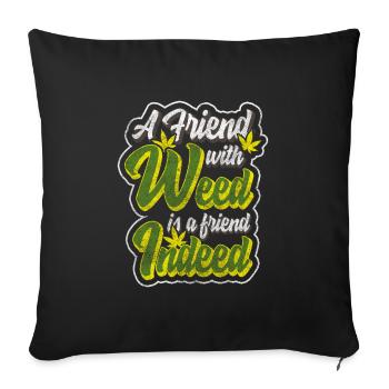 Marijuana Stoner Thc - Throw Pillow Cover 17.5” x 17.5” - black - Front