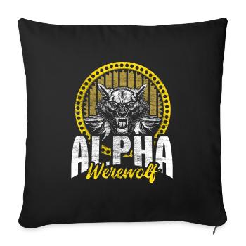 Halloween Werewolf Wolf Monster - Throw Pillow Cover 17.5” x 17.5” - black - Front