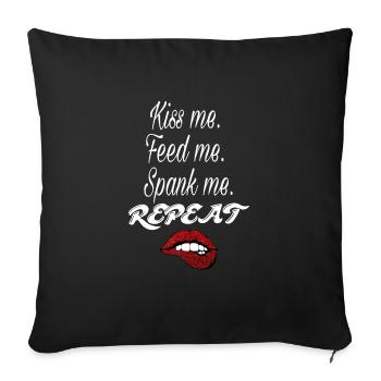 Kiss me... - Throw Pillow Cover 17.5” x 17.5” - black - Front