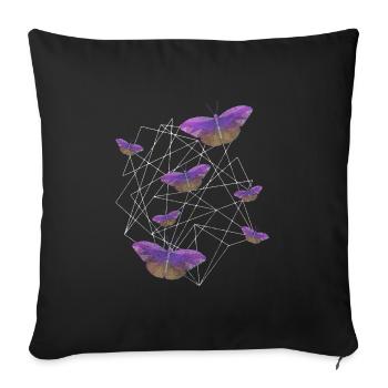Poly Art - Throw Pillow Cover 17.5” x 17.5” - black - Front