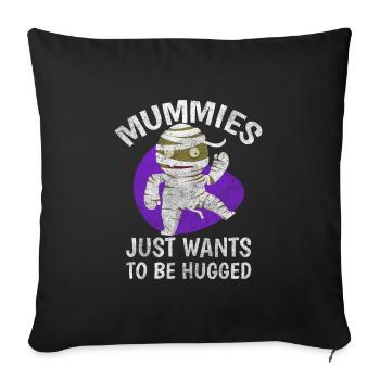Mummies Bandage Undead Sphinx - Throw Pillow Cover 17.5” x 17.5” - black - Front