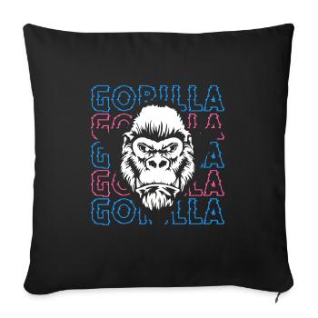 Monkey Training Zoo - Throw Pillow Cover 17.5” x 17.5” - black - Front