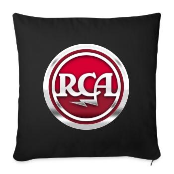 RCA Logo Red/White - Throw Pillow Cover 17.5” x 17.5” - black - Front