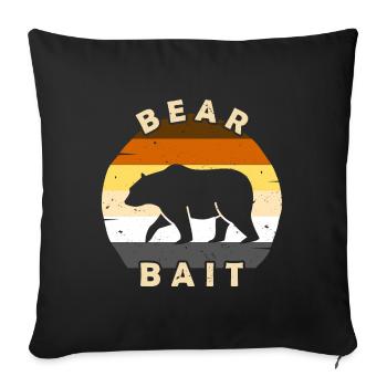 Gay Bear Bait Pride - Subgroup LGBTQ Community - Throw Pillow Cover 17.5” x 17.5” - black - Front