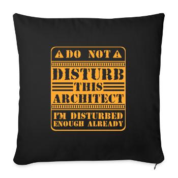 Engineer Profession House Building Job - Throw Pillow Cover 17.5” x 17.5” - black - Front