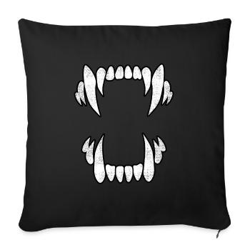 Scary Wolf Fangs - Throw Pillow Cover 17.5” x 17.5” - black - Front