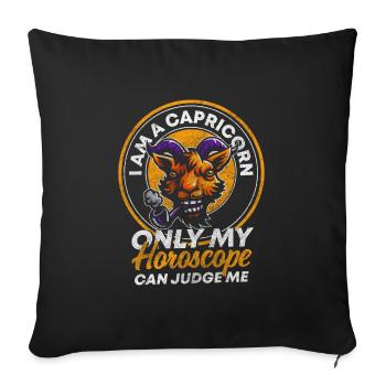 Zodiac Signs Of The Zodiac January Ambition - Throw Pillow Cover 17.5” x 17.5” - black - Front