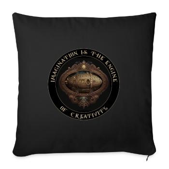 Imagination is the engine of creativity - A Steam - Throw Pillow Cover 17.5” x 17.5” - black - Front