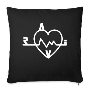 Rave - Throw Pillow Cover 17.5” x 17.5” - black - Front