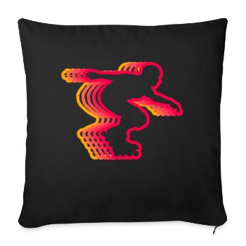 Skate Vintage - Throw Pillow Cover 17.5” x 17.5” - black - Front