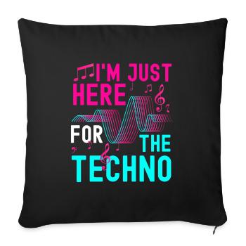 Rave Rave Music Party Energy - Throw Pillow Cover 17.5” x 17.5” - black - Front