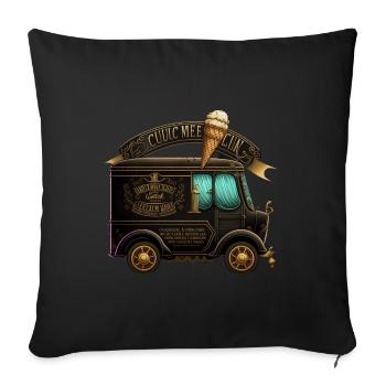Gear & Cream - Throw Pillow Cover 17.5” x 17.5” - black - Front