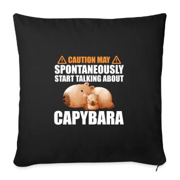 Capybara zoo animal design - Throw Pillow Cover 17.5” x 17.5” - black - Front