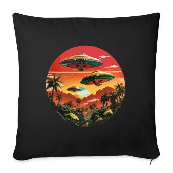 Reggae UFOs - Throw Pillow Cover 17.5” x 17.5” - black - Front
