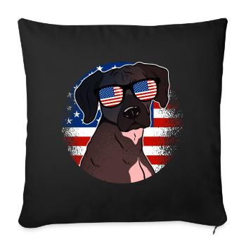 America - Throw Pillow Cover 17.5” x 17.5” - black - Front